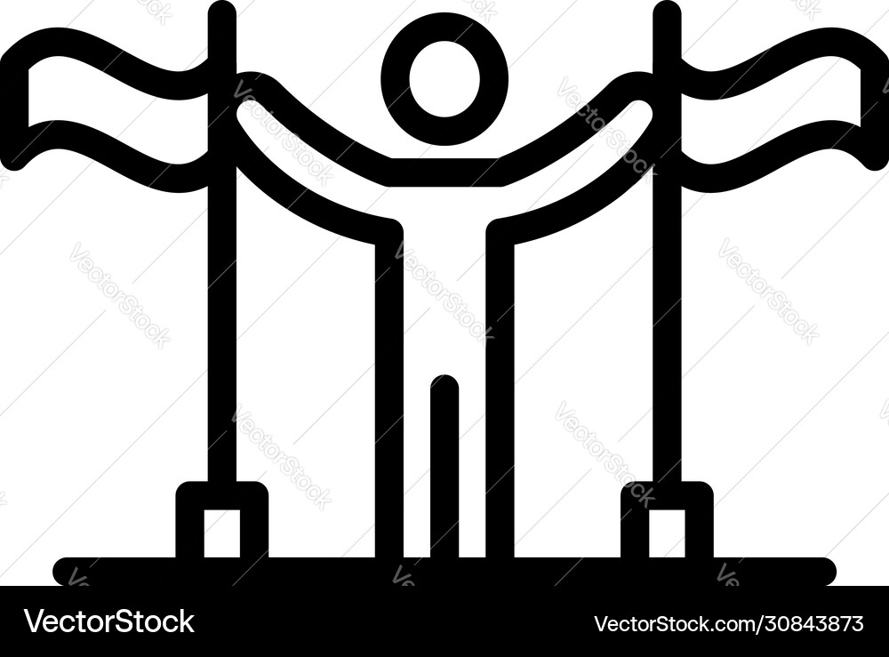 Man between flags icon outline style Man between flags icon outline style vector image