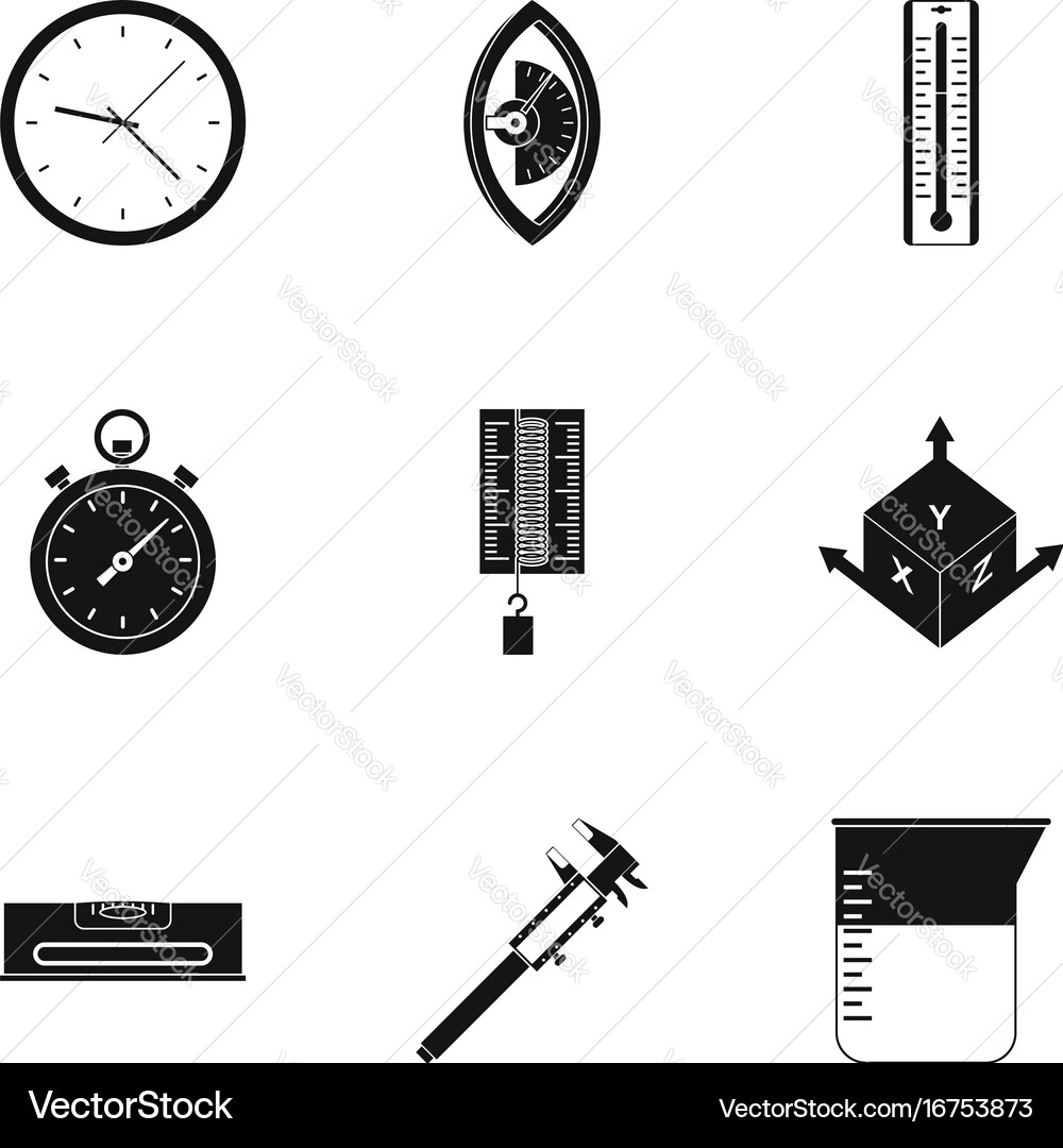 Measuring icon set simple style Vector Image
