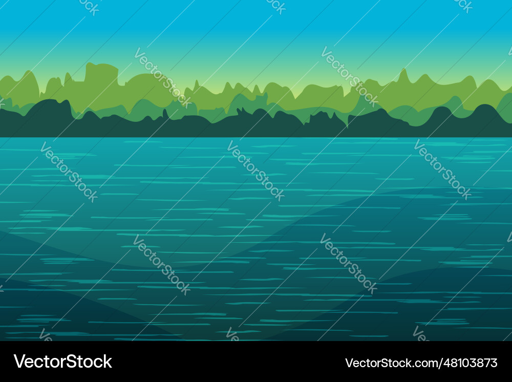 Natural landscape environment view with rock Natural landscape environment view with rock vector image