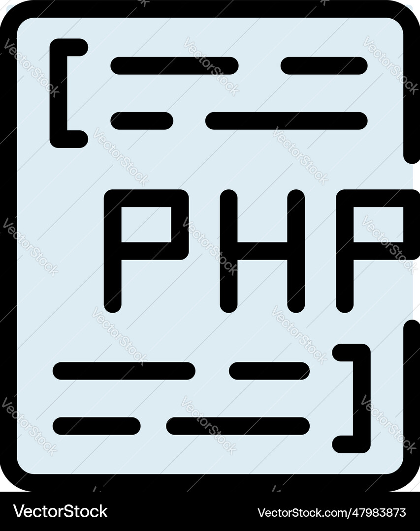 Php code icon flat Php code icon flat Vector Image