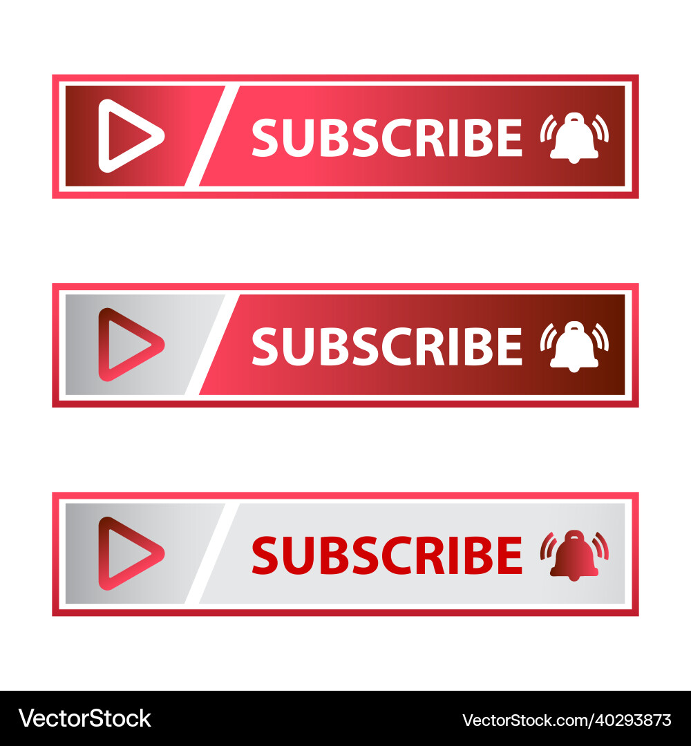 Red and ash subscribe button in flat style Red and ash subscribe button in flat style vector image