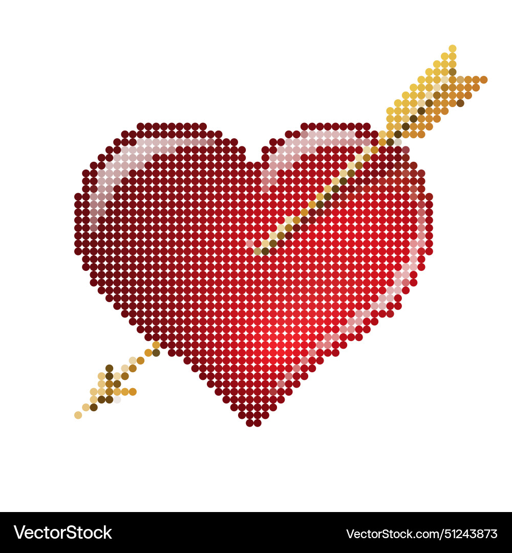 Red heart with an arrow Royalty Free Vector Image