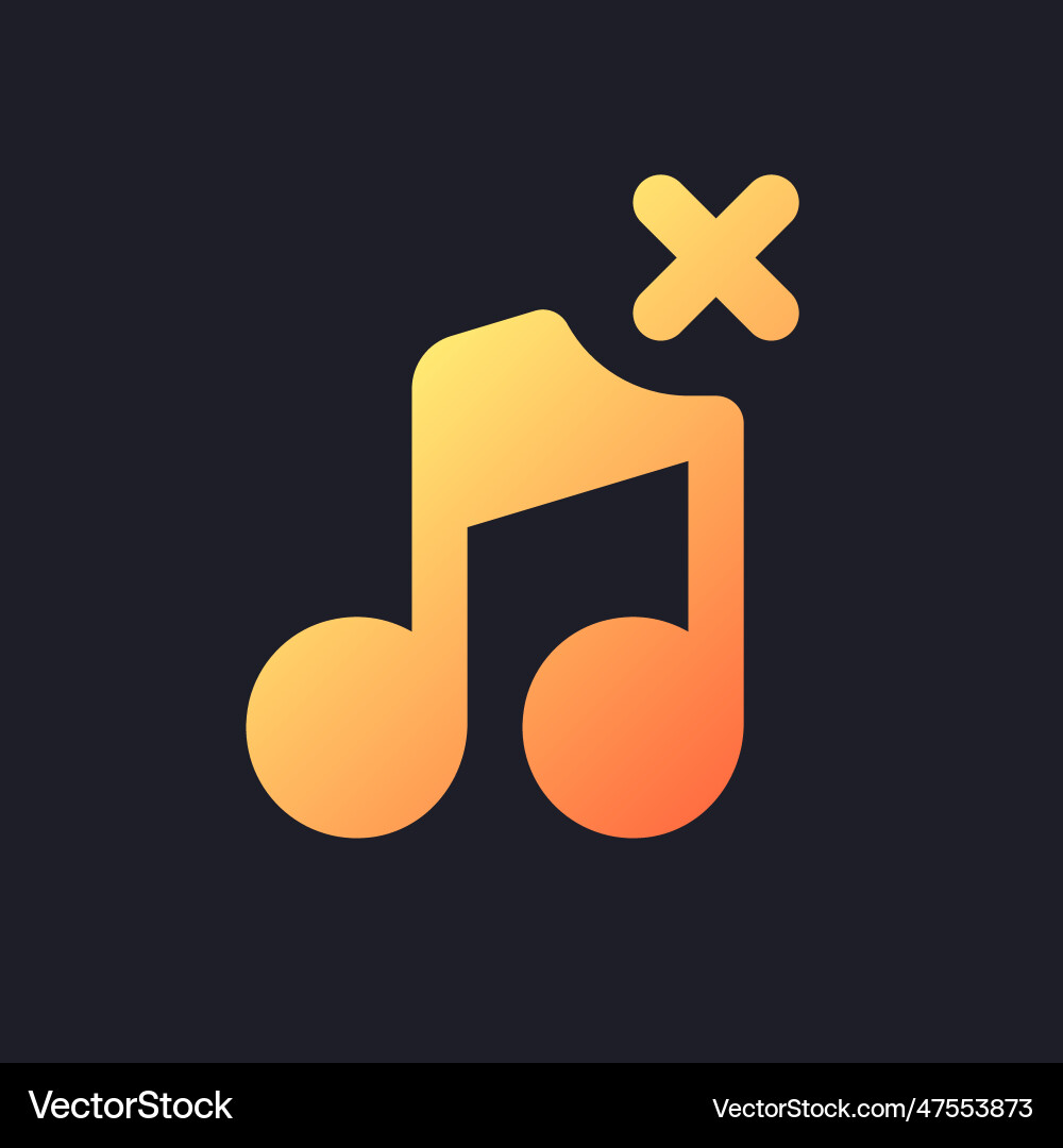 Remove audio track orange solid gradient ui icon Remove audio track orange solid gradient ui icon vector image
