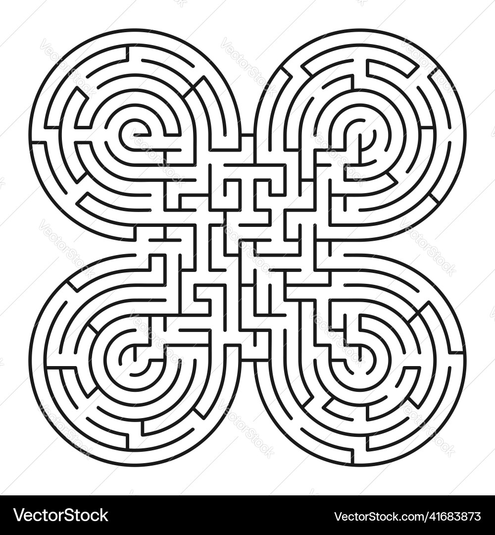 Rgb abstract maze labyrinth with entry and exit Vector Image