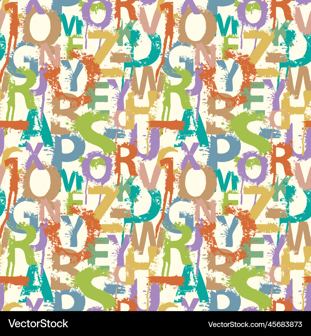 Seamless pattern with alphabet letters in form Seamless pattern with alphabet letters in form vector image