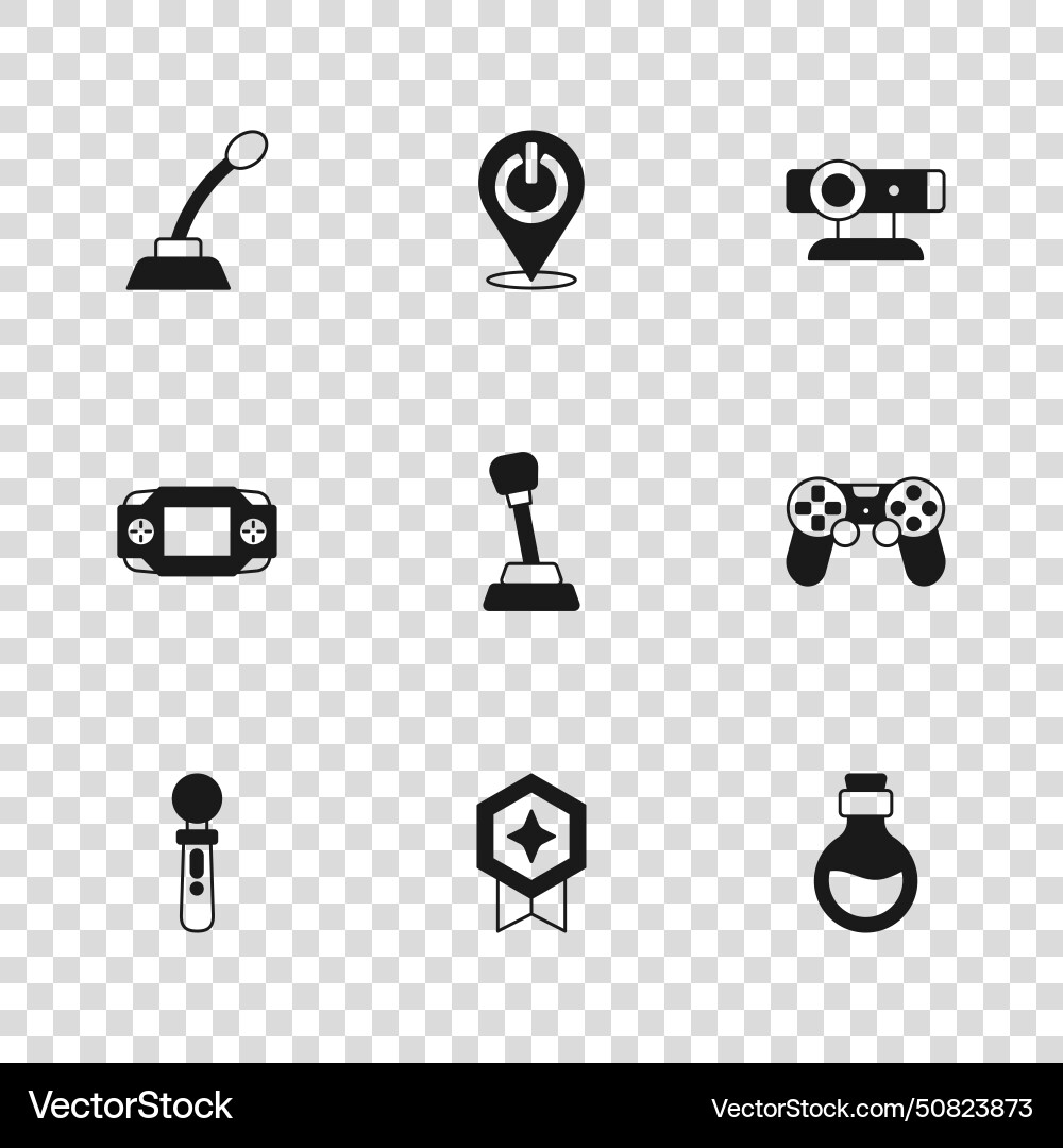 Set game rating with medal controller or joystick Set game rating with medal controller or joystick vector image