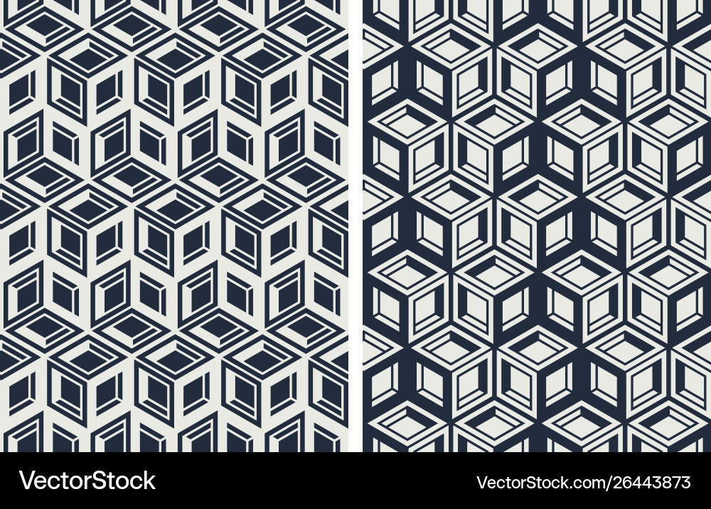 Set seamless patterns abstract geometric Set seamless patterns abstract geometric vector image