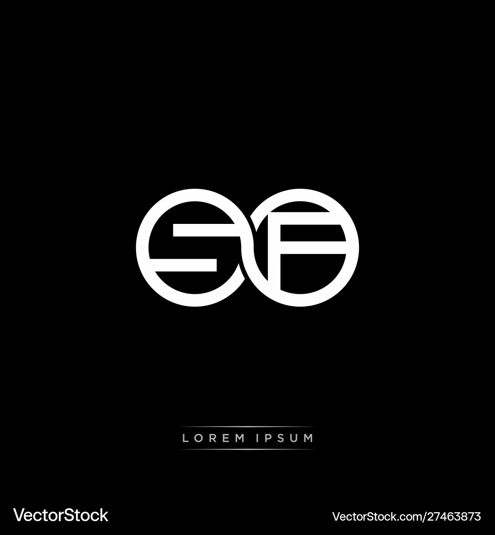 Sf initial letter linked circle capital monogram vector image