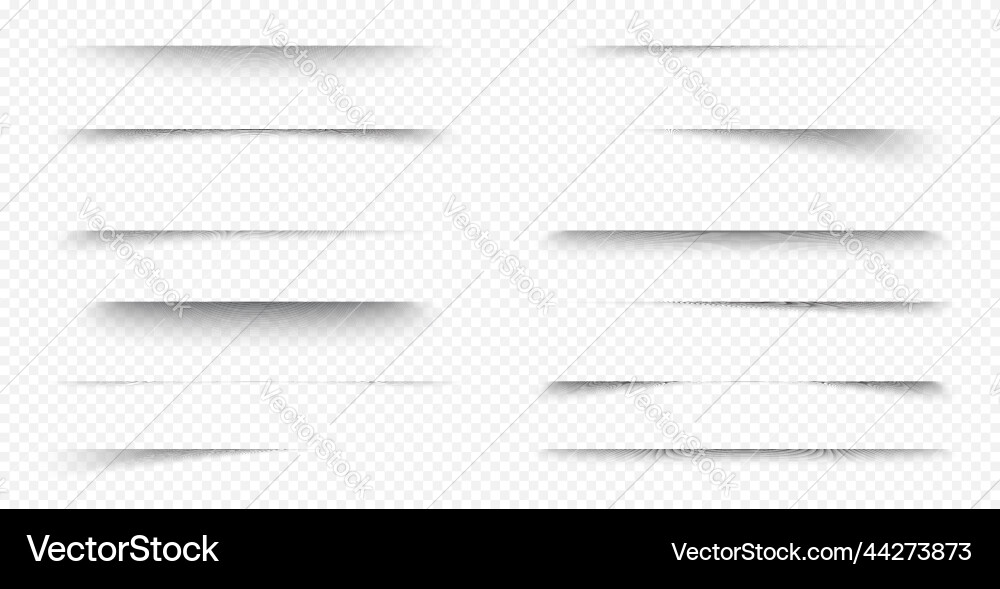 Shadow strips realistic lines overlay effect set Shadow strips realistic lines overlay effect set vector image