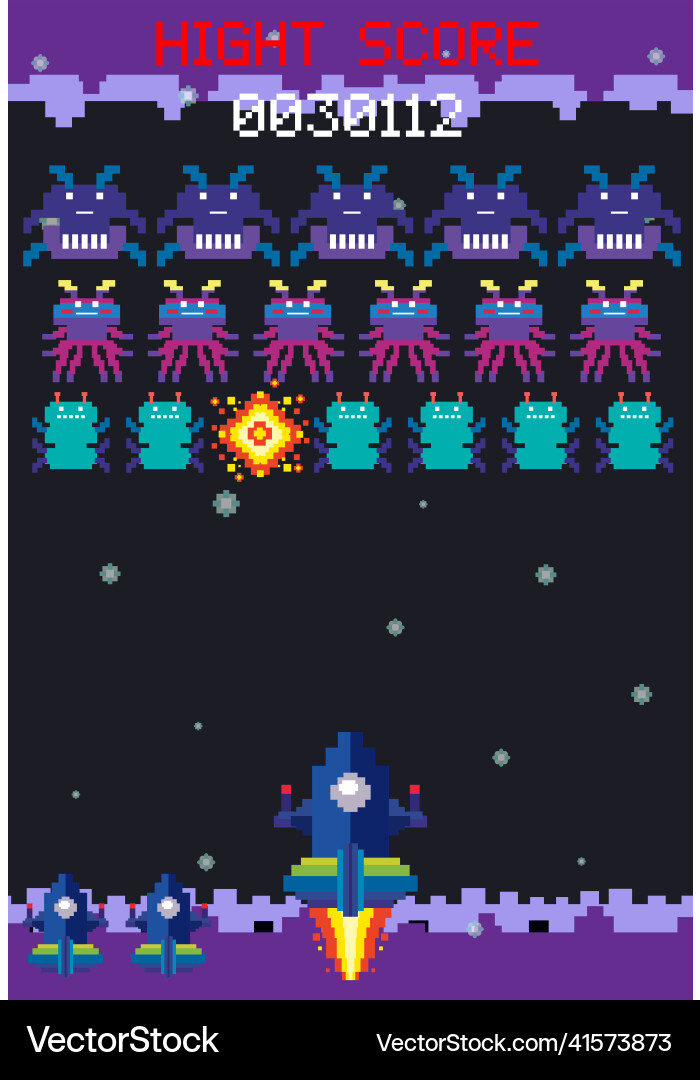 Space game user interface template vector image