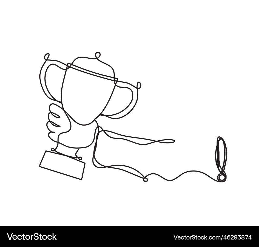 Abstract cup with exclamation mark as continuous Abstract cup with exclamation mark as continuous vector image