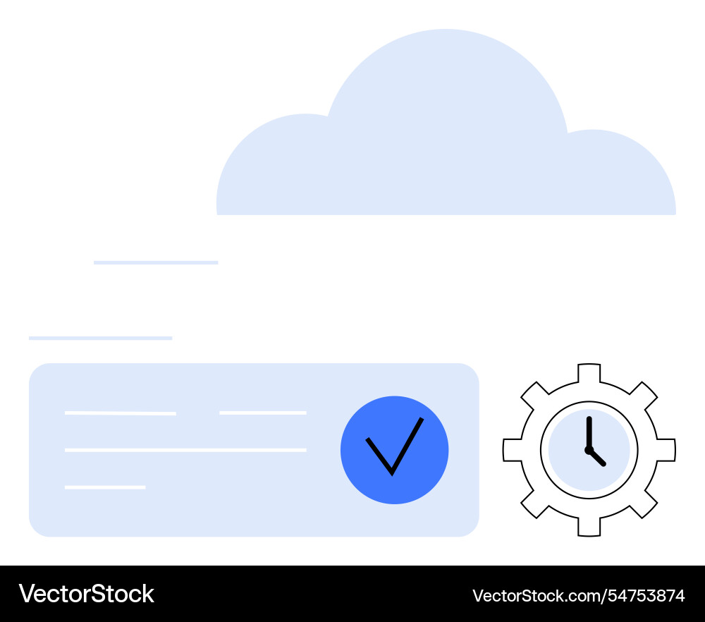 Cloud storage with task management elements Cloud storage with task management elements vector image