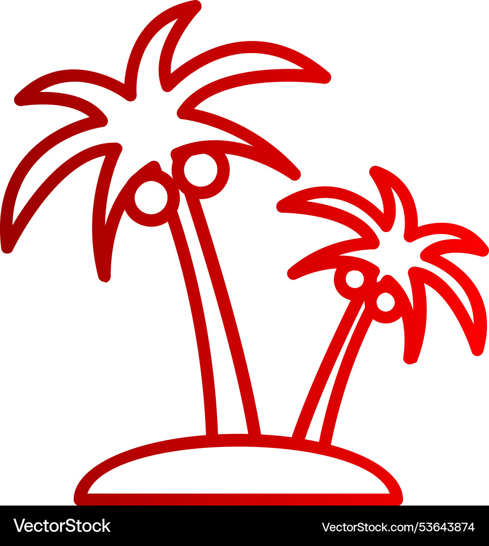 Coconut tree line gradient icon Vector Image