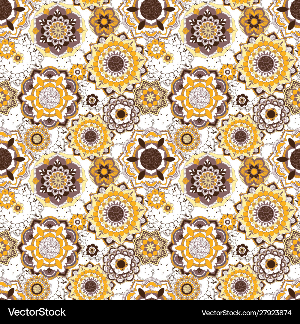 Colorful pattern with indian ornament vector image