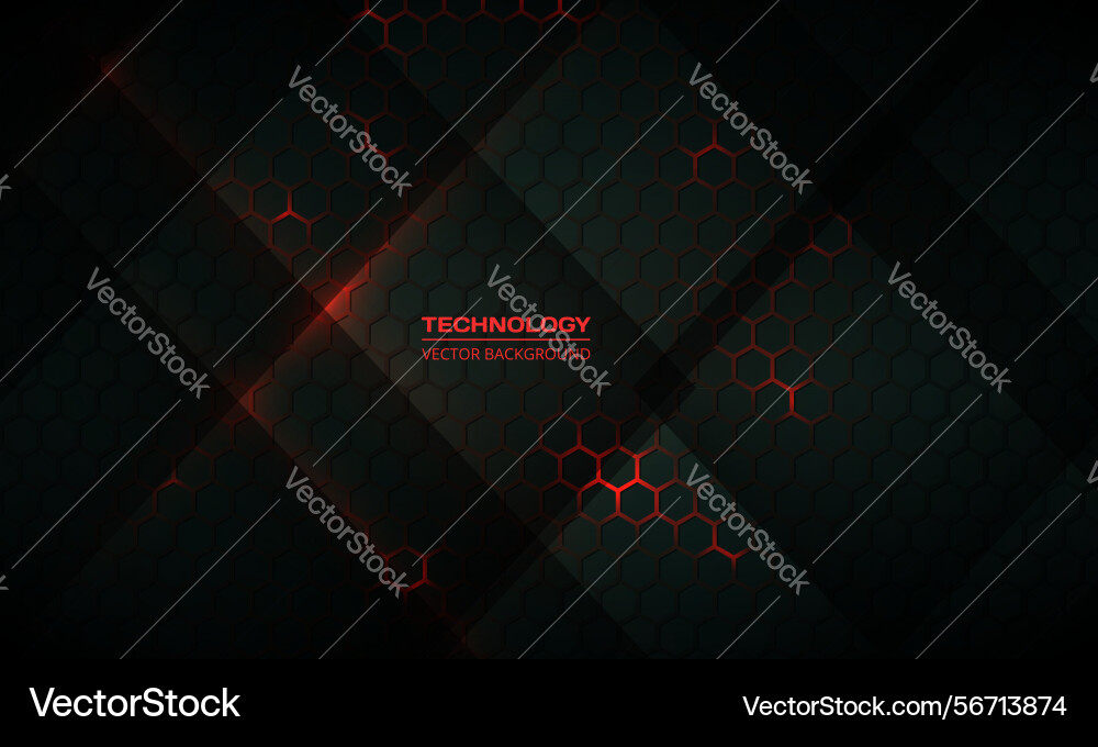 Dark hexagonal technology abstract Vector Image