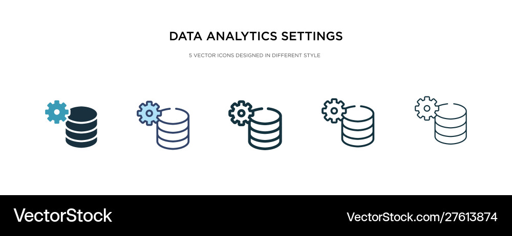 Data analytics settings icon in different style Vector Image