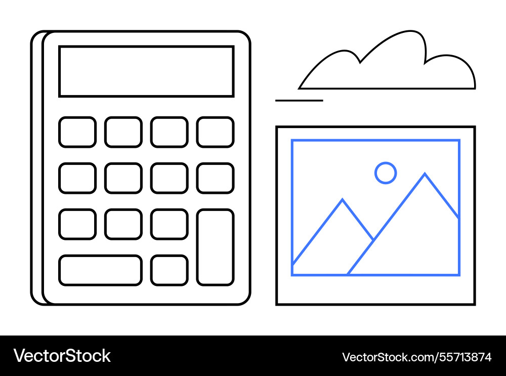 Digital calculation with cloud integration Digital calculation with cloud integration vector image