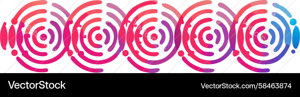 Dynamic Circular Waves Vector Image