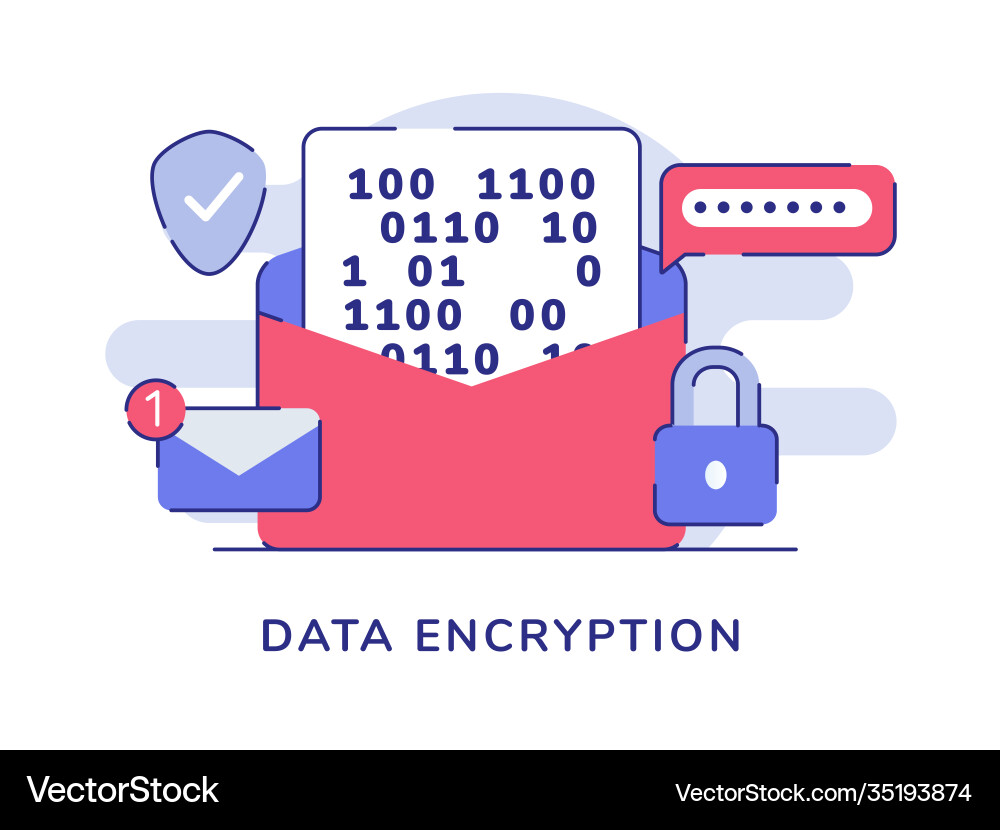 Encryption message password email number Encryption message password email number vector image