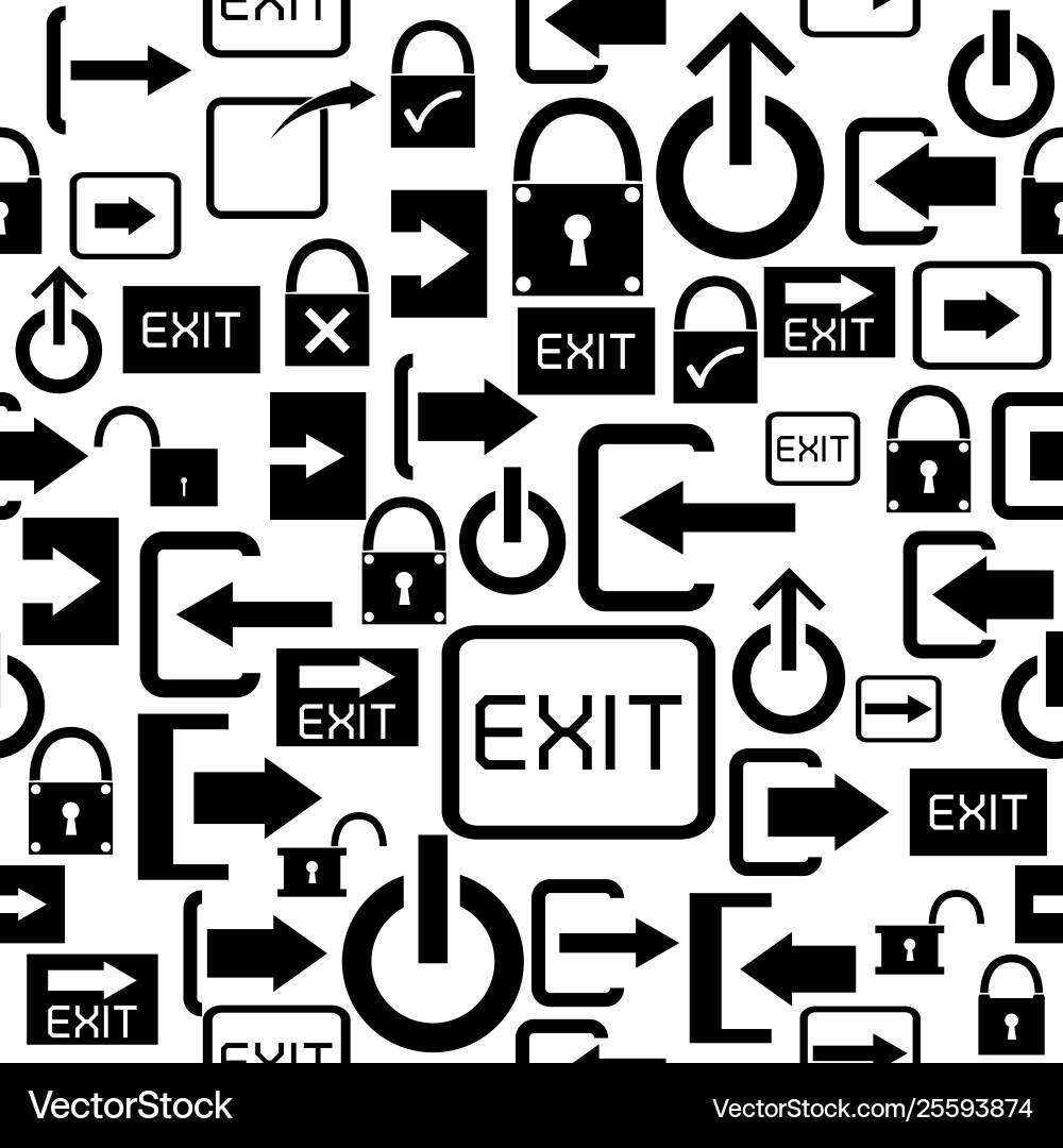 Exit seamless pattern background icon vector image