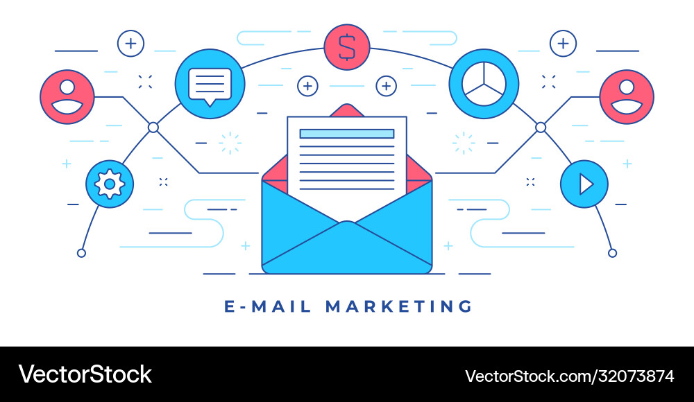 Flat line banner Royalty Free Vector Image - VectorStock
