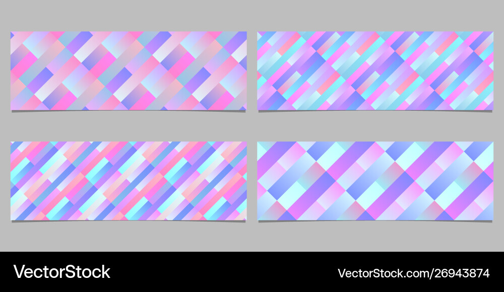 Gradient stripe pattern banner template set vector image