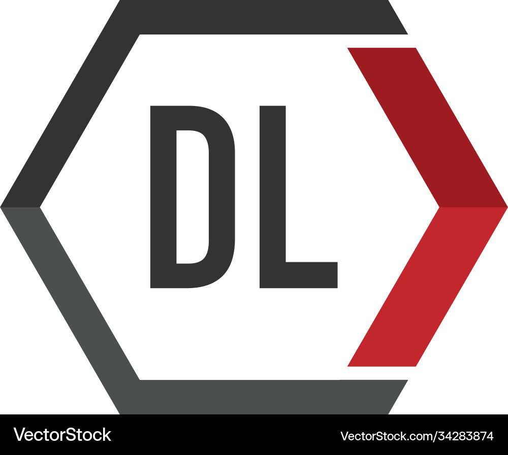Initial letter dl linked hexagon monogram logo Vector Image