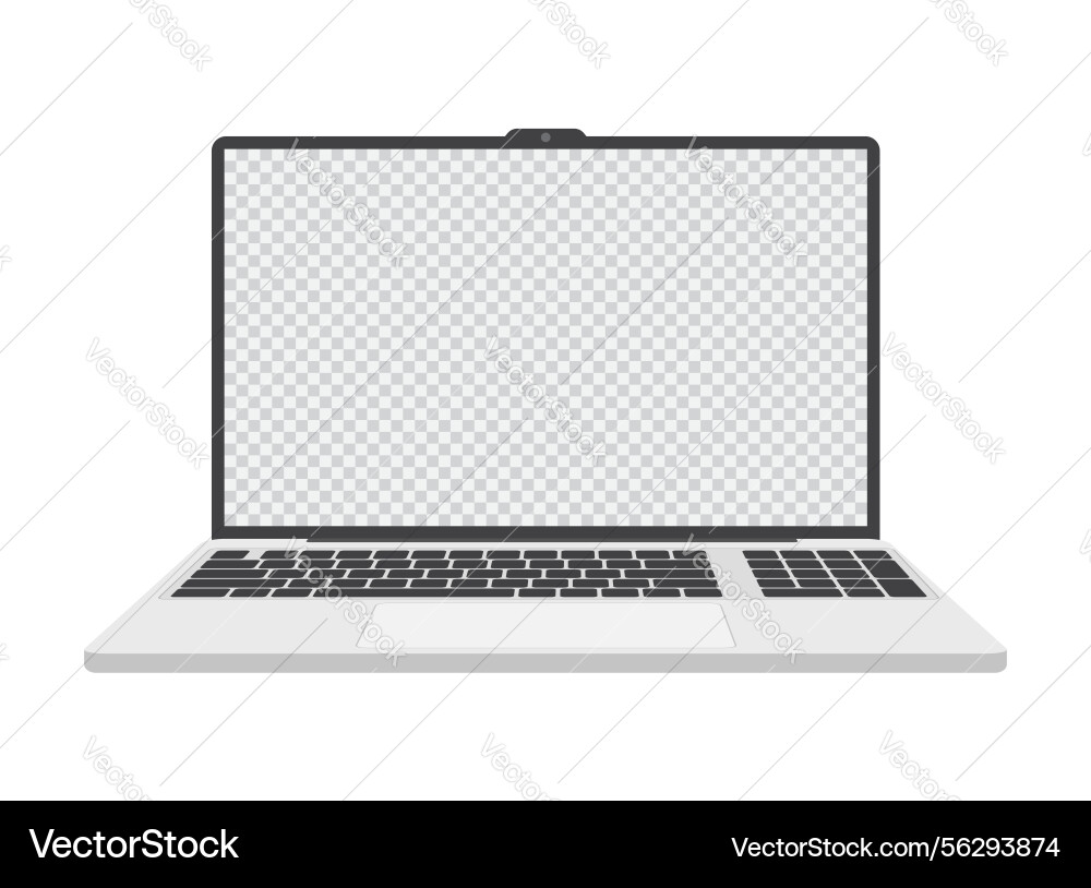 Laptop realistic icon in flat style computer Laptop realistic icon in flat style computer vector image