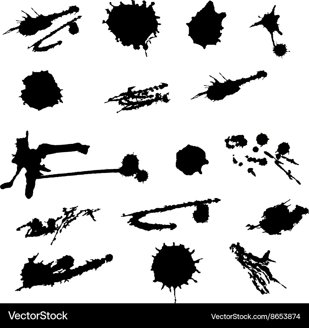 Paint splat setpaint splashes set for design use vector image