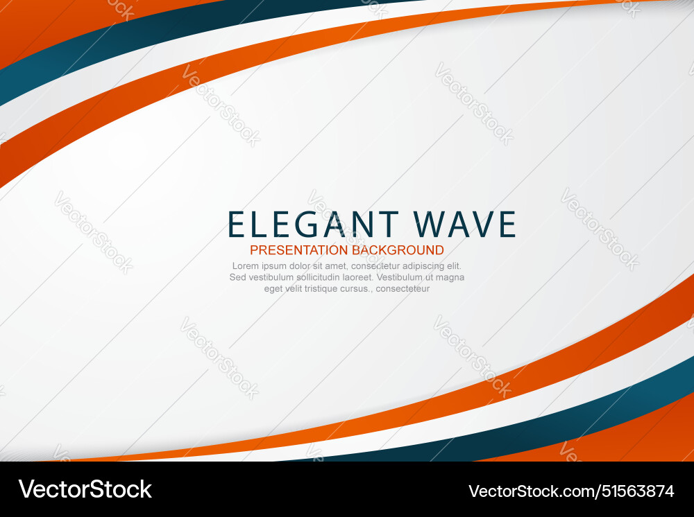 Presentation background with elegant wave design Vector Image
