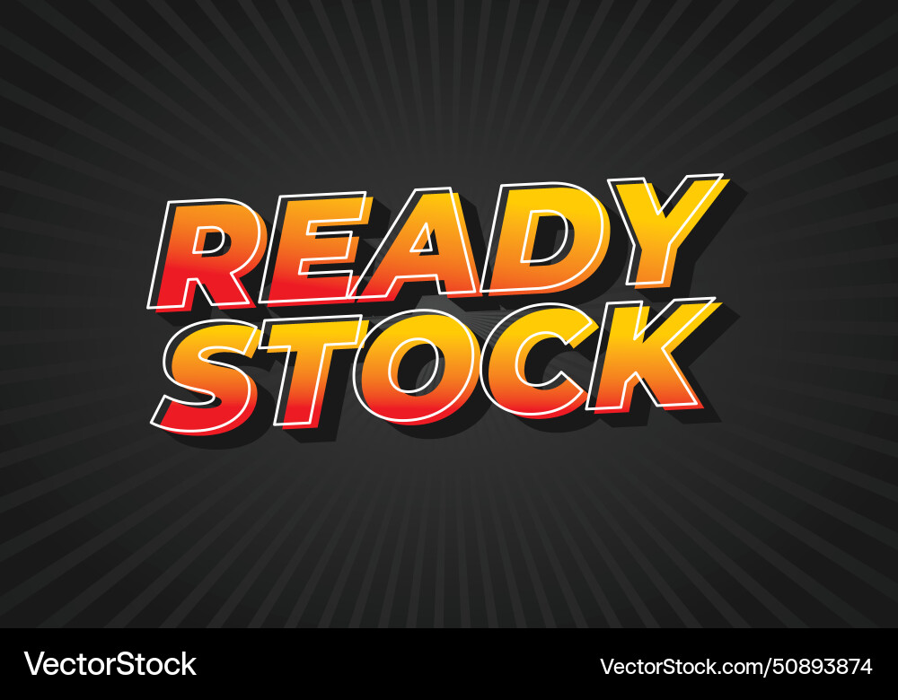 Ready stock text effect in 3 dimension style Ready stock text effect in 3 dimension style vector image