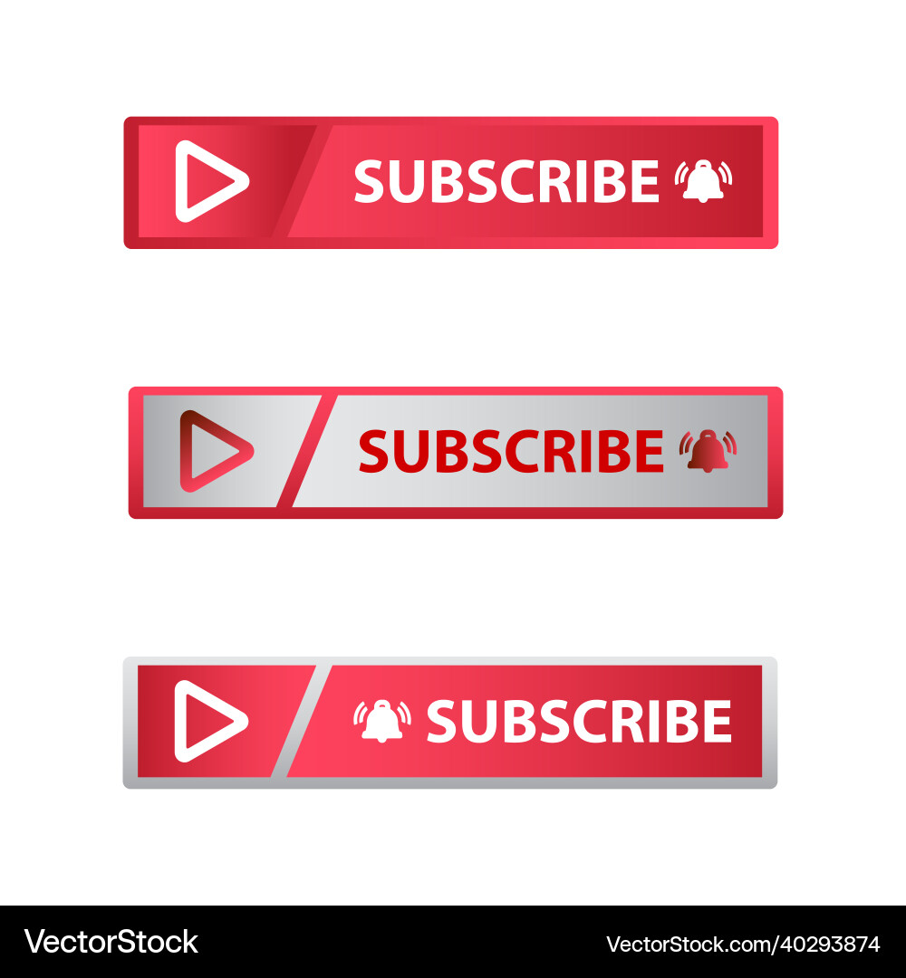 Red and ash subscribe button in flat style Red and ash subscribe button in flat style vector image