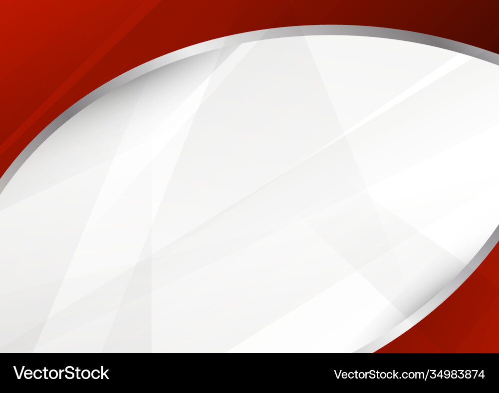 Red & White Curve Abstract Template vector image