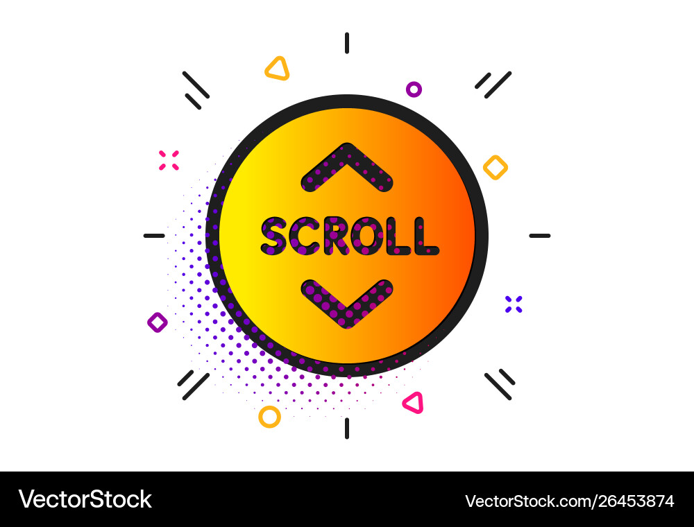 Scroll down button icon scrolling screen sign Vector Image