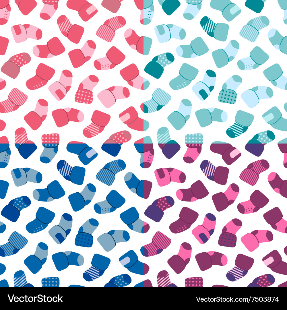Seamless pattern set for web design prints vector image