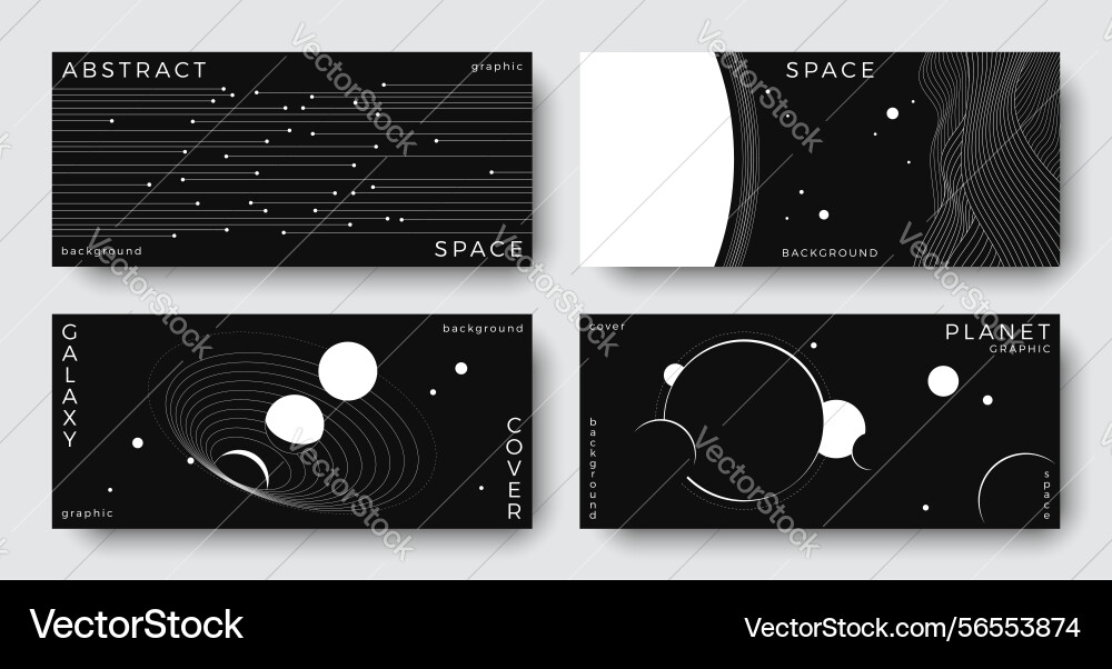 Set of abstract space horizontal backgrounds Set of abstract space horizontal backgrounds vector image