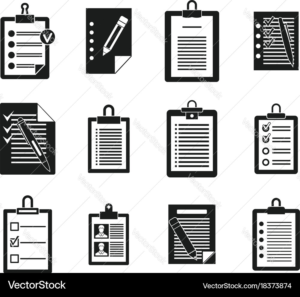 To do list icon set simple style Vector Image