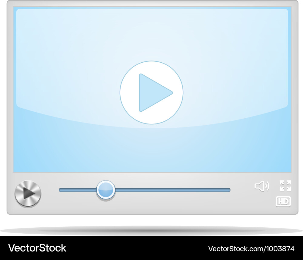 Video Player Interface – Royalty-Free Vector | VectorStock, image size:1000x859