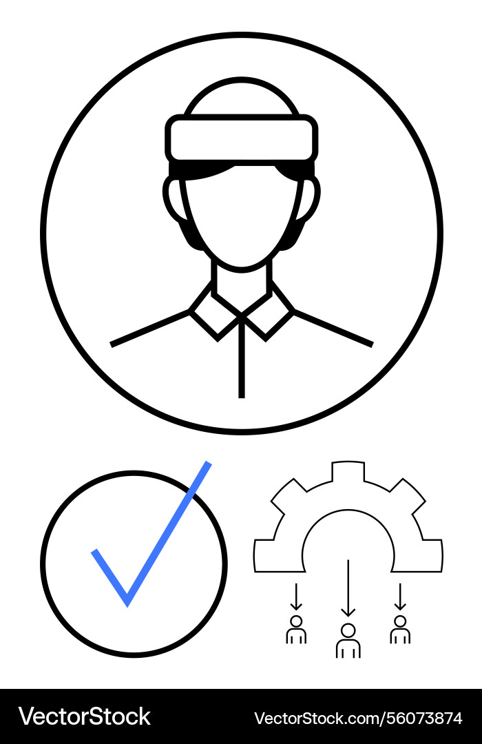 Virtual reality user with teamwork Virtual reality user with teamwork vector image