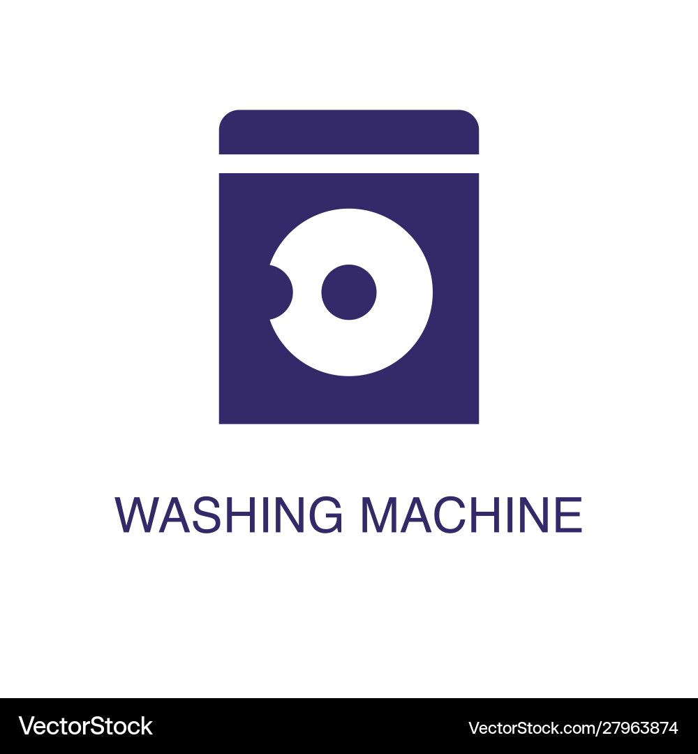 Washing machine element in flat simple style Vector Image
