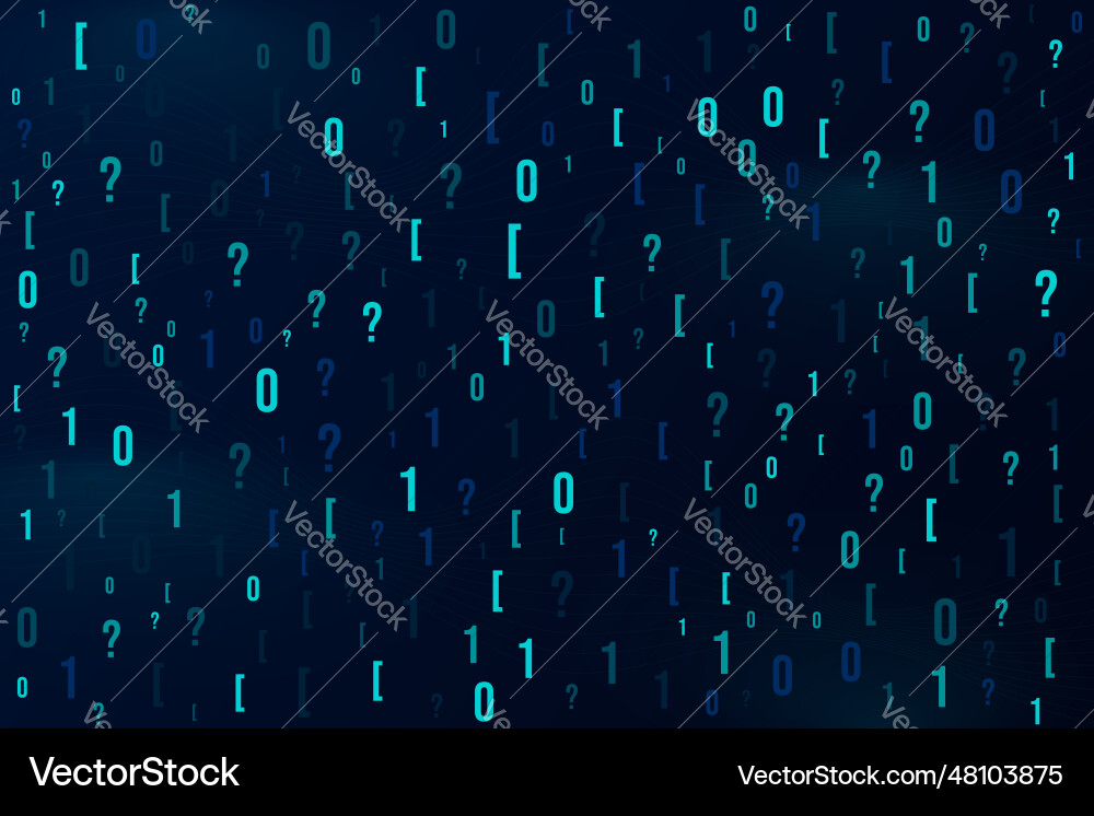 Binary number blockchain random pattern on dark Binary number blockchain random pattern on dark vector image