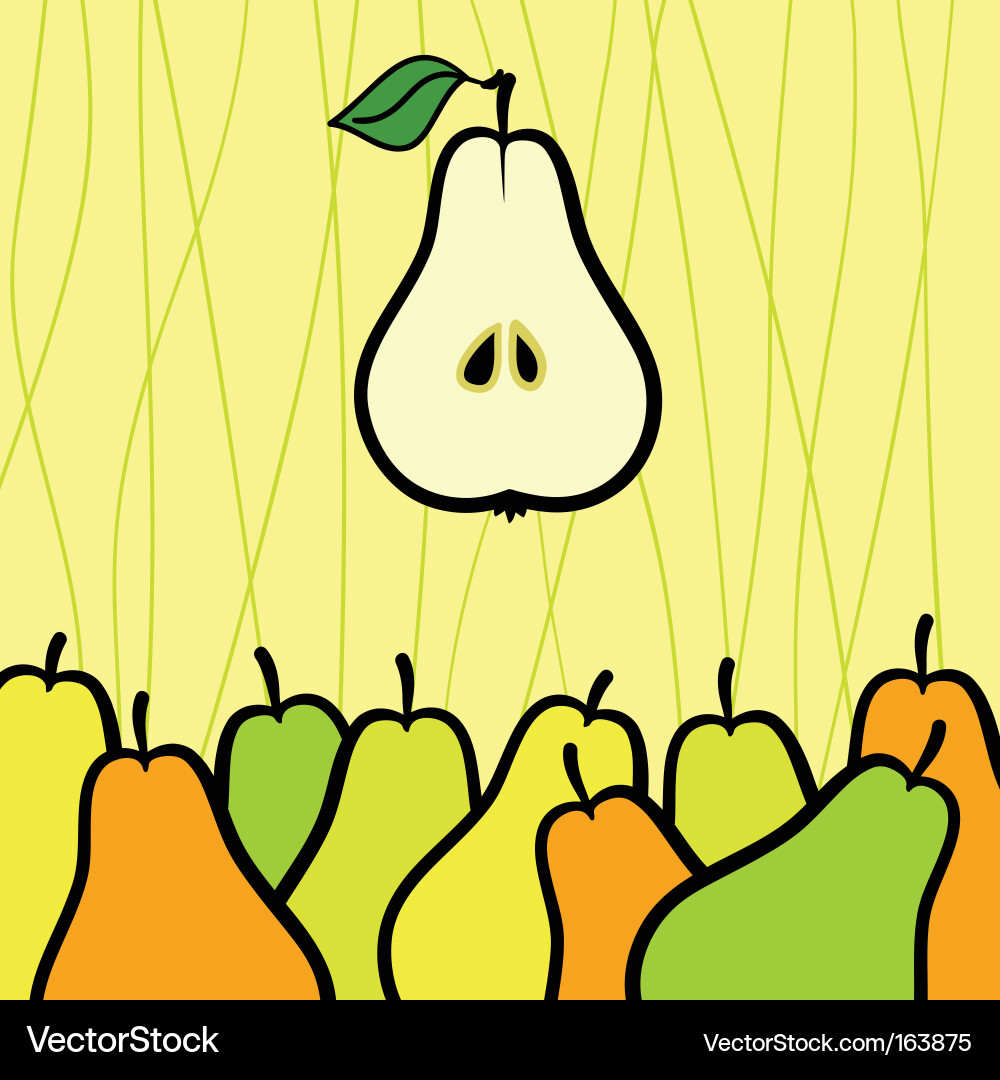 Colorful Pear Pattern Background Vector Image