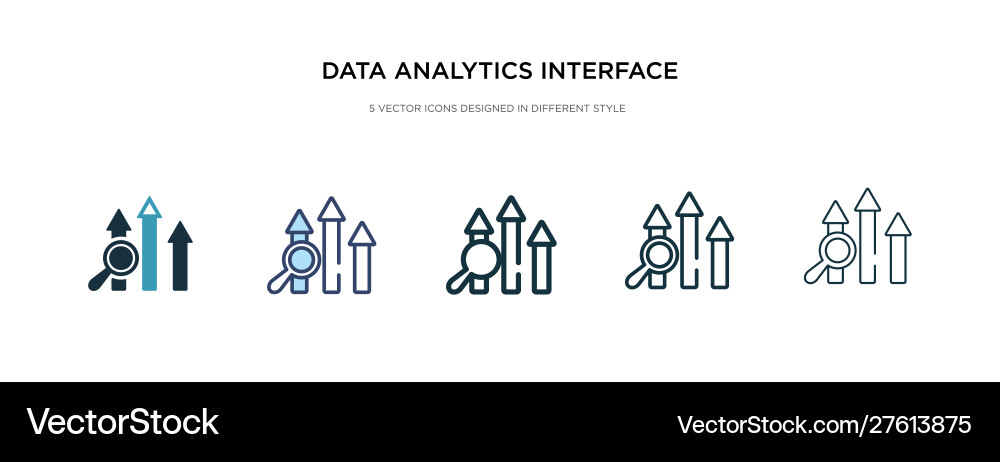 Data analytics interface icon in different style Data analytics interface icon in different style vector image