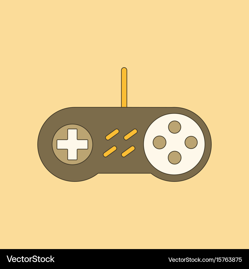 Flat icon on background game joystick vector image