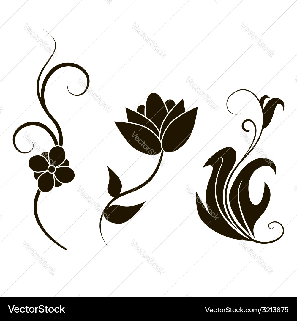 Floral Scroll Elemente Vektorbild