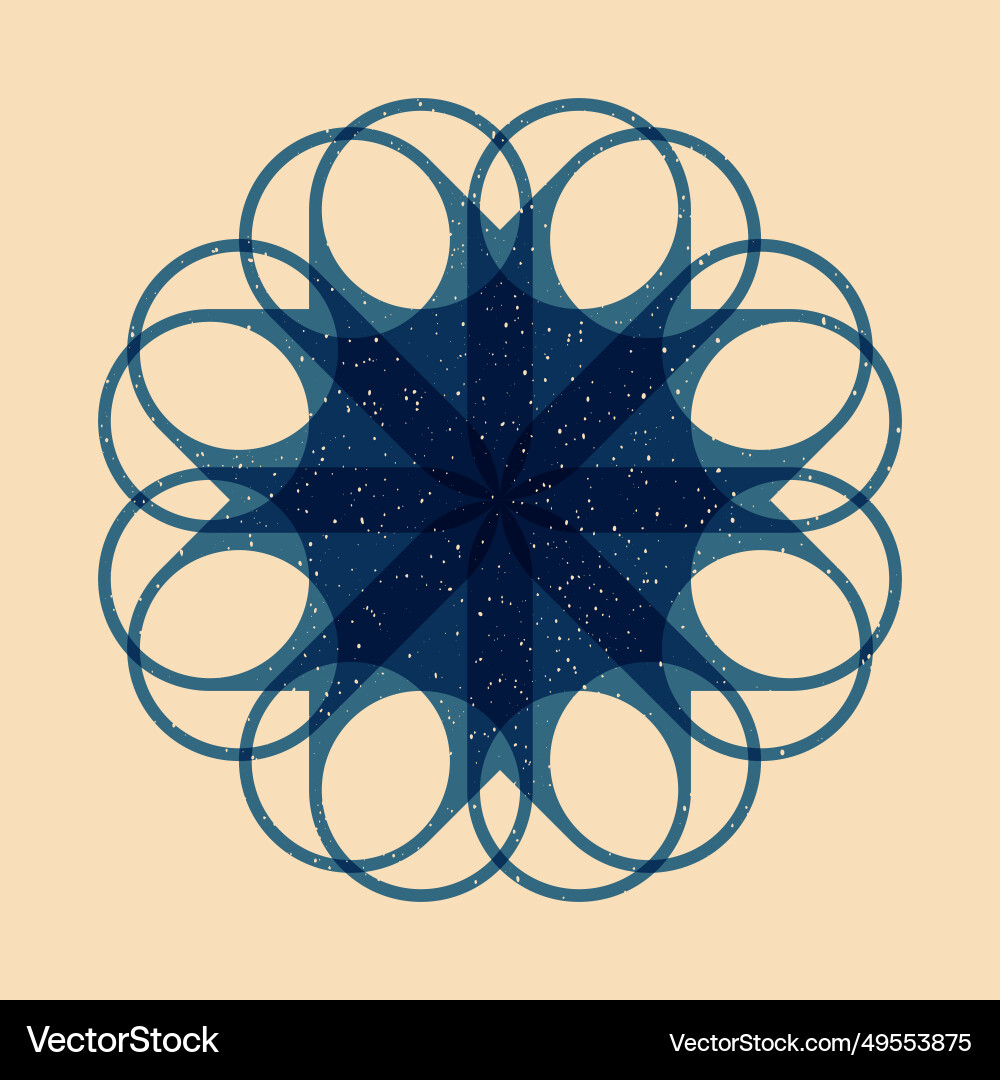 Geometric object with riso print effect Geometric object with riso print effect vector image