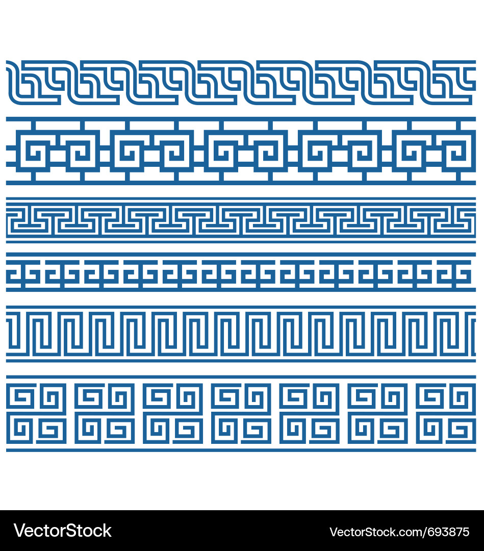 Geometric Scroll Border Vector Image