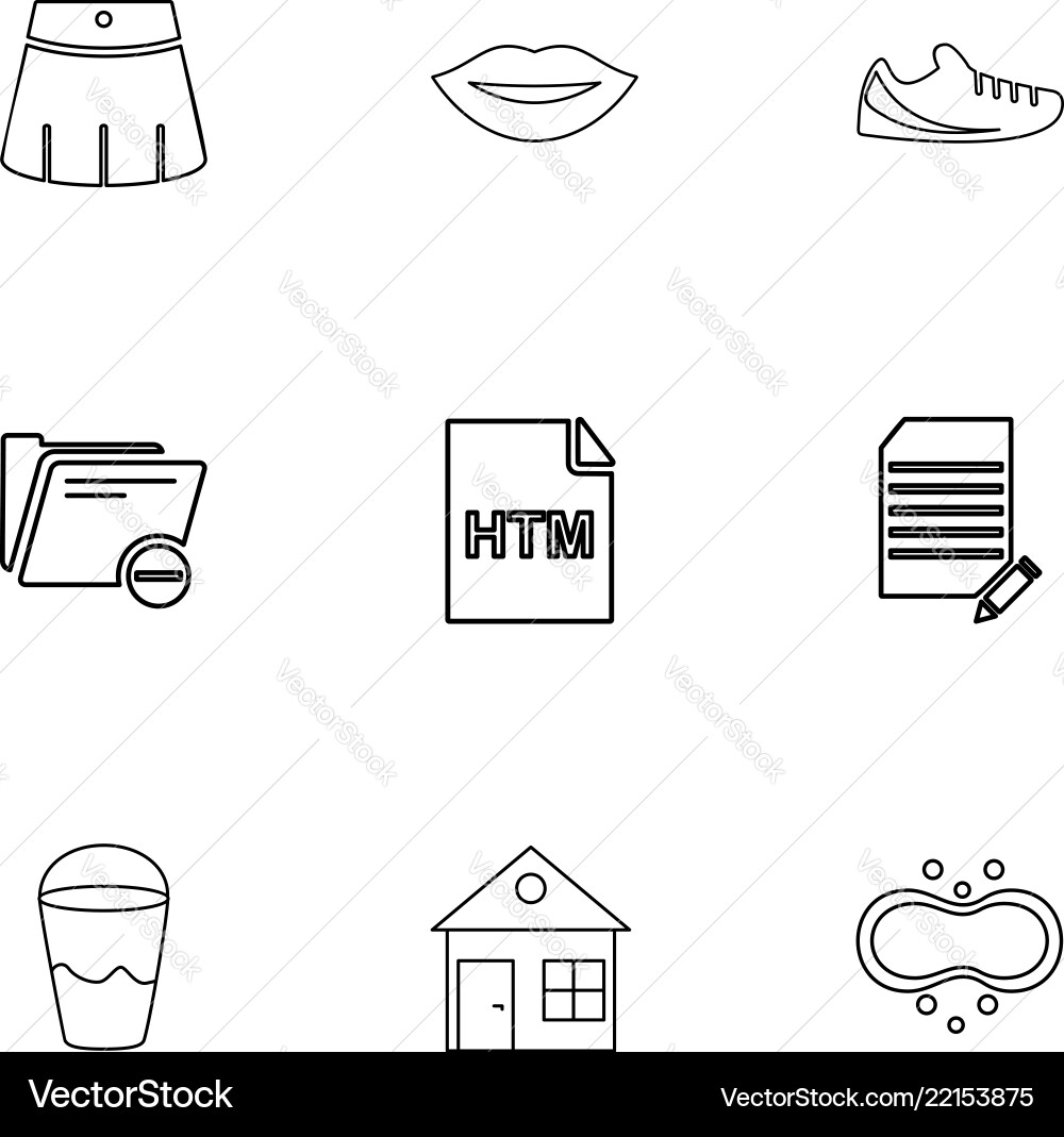 Html glass lips folder files file type Vector Image