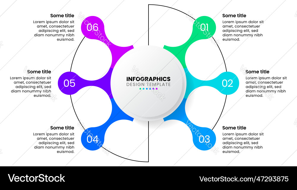 Infographic template circle with 6 steps Infographic template circle with 6 steps vector image