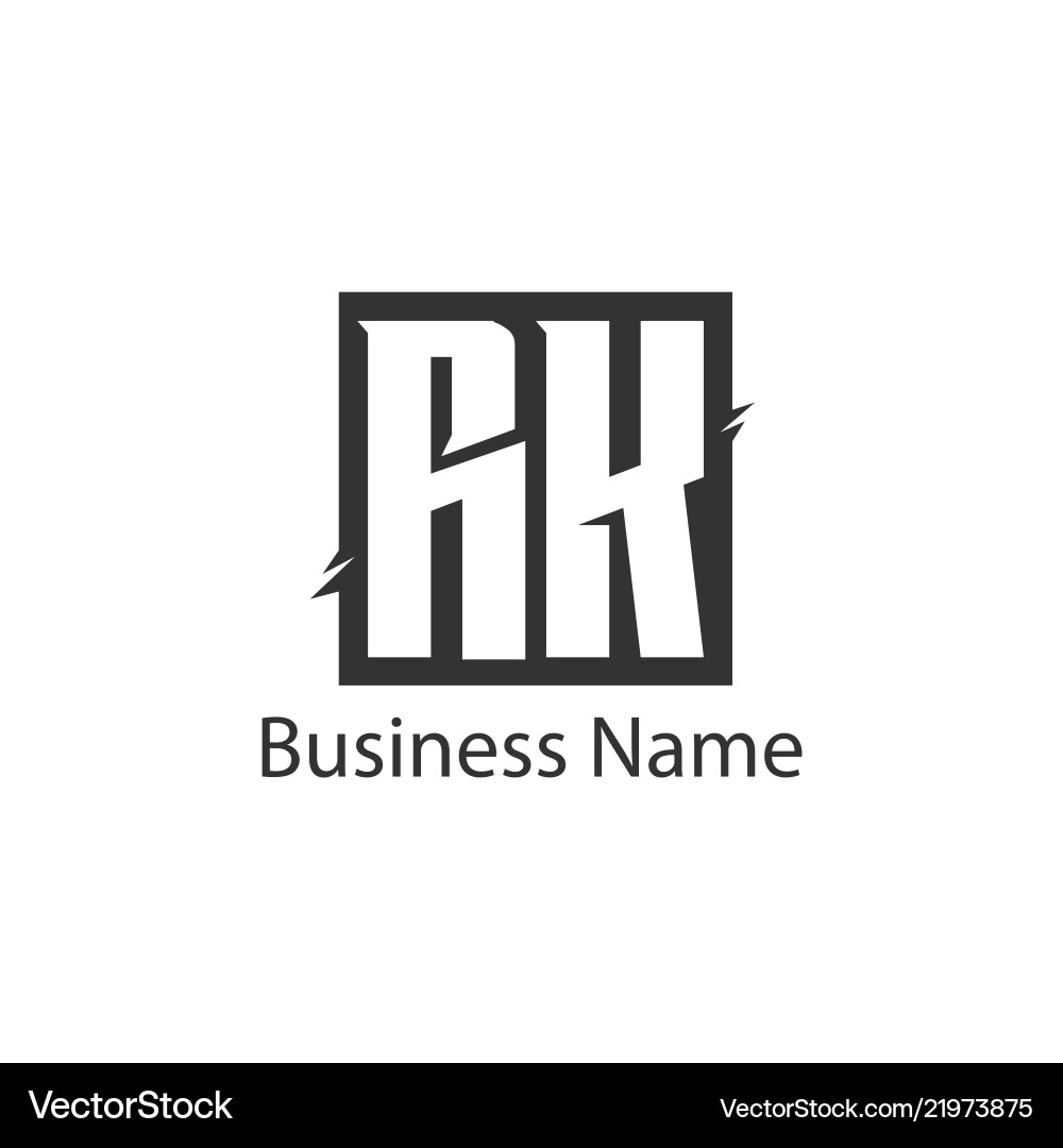 Initial letter rk logo template design Initial letter rk logo template design vector image